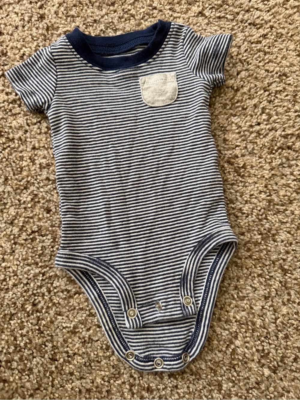Striped Navy & White Baby Onesie